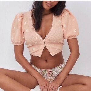 For Love and Lemons Callie Crop Cardigan Size XS